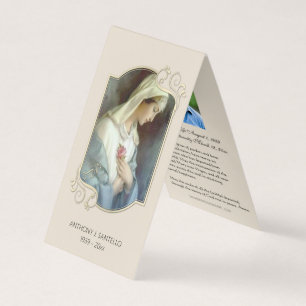 Catholic Funeral Virgin Mary Prayer Holy Card