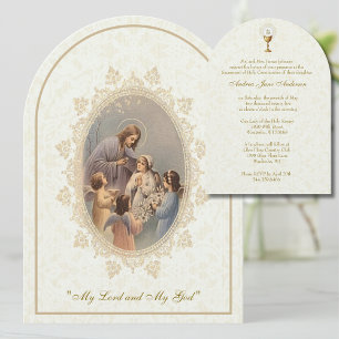 Catholic Girl Holy Communion Invitation
