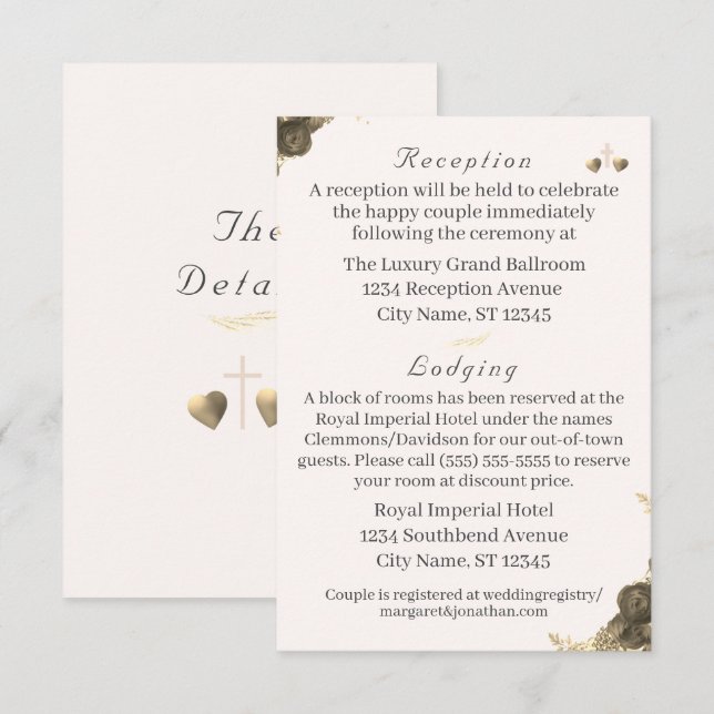 Catholic Grace Wedding  Enclosure Card (Front/Back)