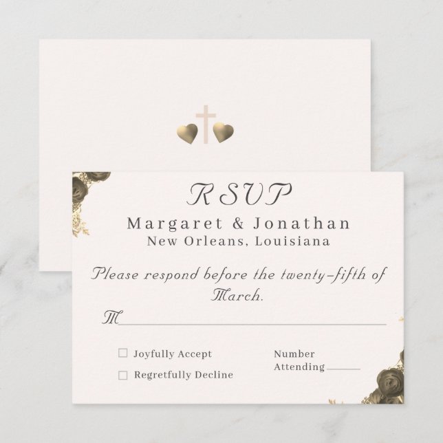 Catholic Grace Wedding  RSVP Card (Front/Back)