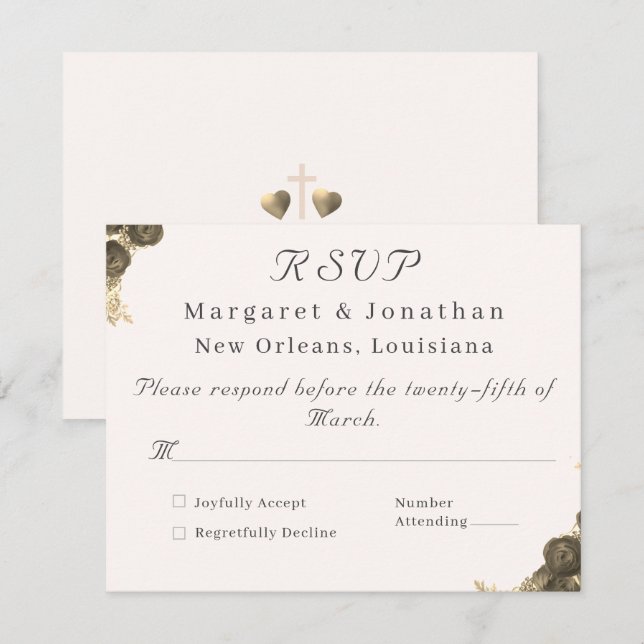 Catholic Grace Wedding  RSVP Card (Front/Back)