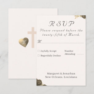 Catholic Grace Wedding RSVP Card