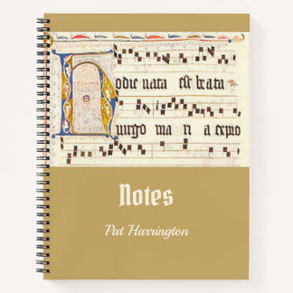 Catholic Gregorian Chant Latin Mass Mediaeval Gold Notebook