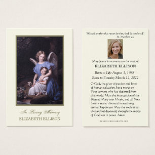 Catholic Guardian Angel Funeral Prayer Card