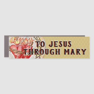 Catholic Hearts of Jesus Virgin Mary Religious Car Magnet