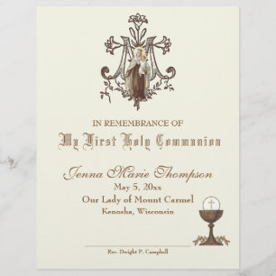 Catholic Holy Communion Remembrance Certificate