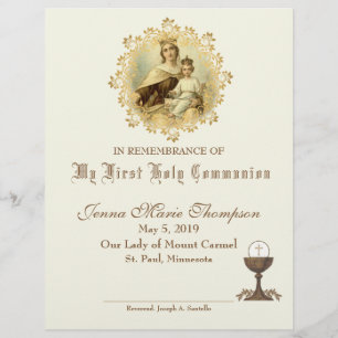 Catholic Holy Communion Remembrance Certificate