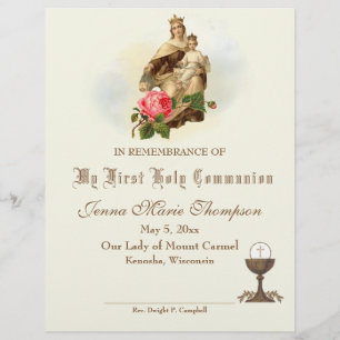 Catholic Holy Communion Remembrance Certificate