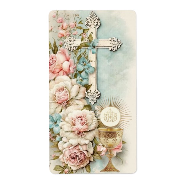 Catholic Holy Communion Vintage Floral (Front)