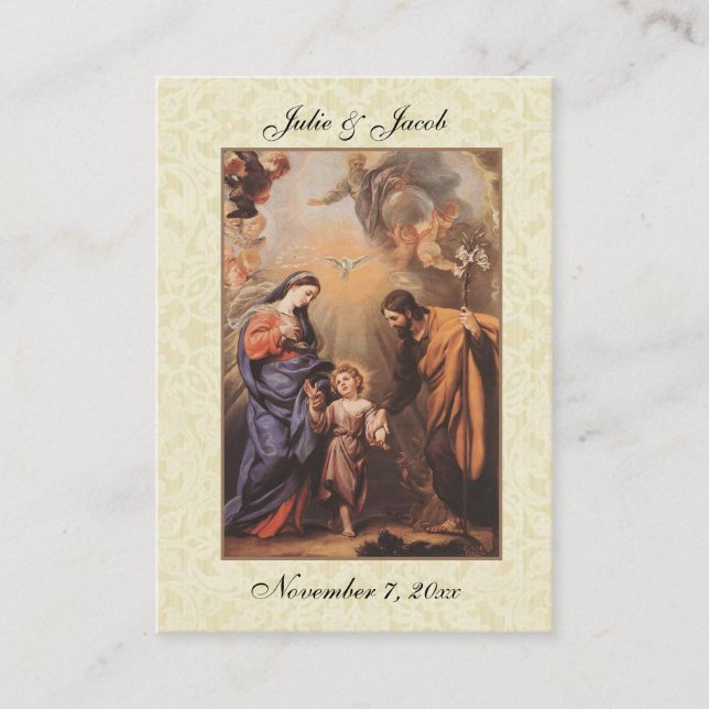 Catholic Holy Family Wedding Favour Holy Card (Front)