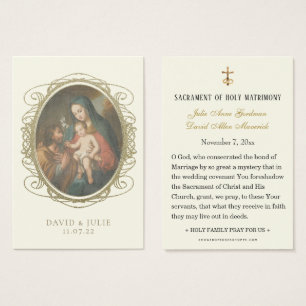 Catholic Holy Family Wedding Prayer Card