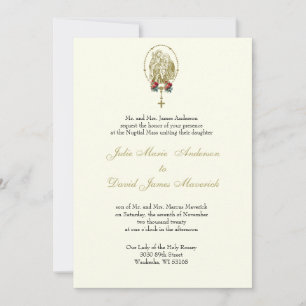 Catholic Holy Family Wedding Reception Combo Invitation