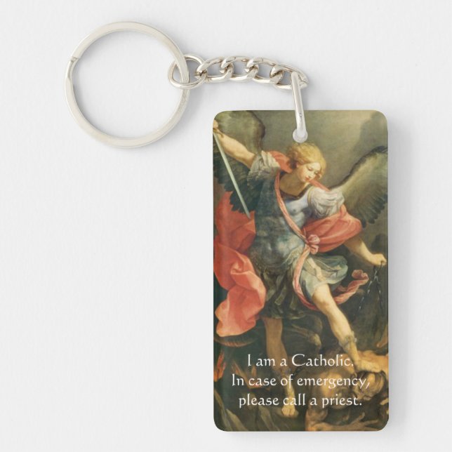Catholic ID Religious St. Michael Archangel Key Ring (Front)