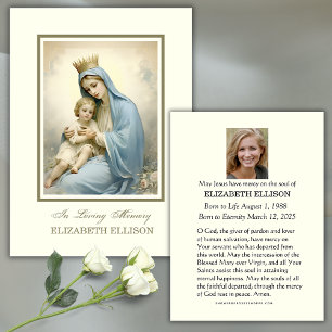 Catholic Jesus Divine Mercy Funeral Prayer Card