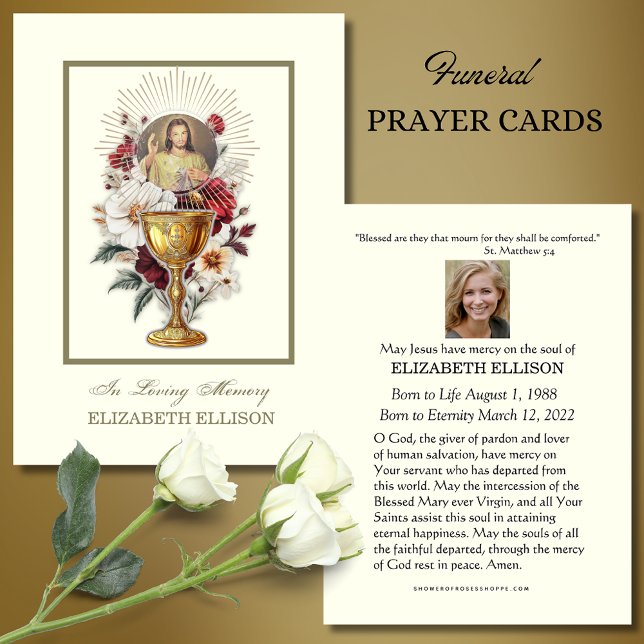 Catholic Jesus Divine Mercy Funeral Prayer Card (Creator Uploaded)