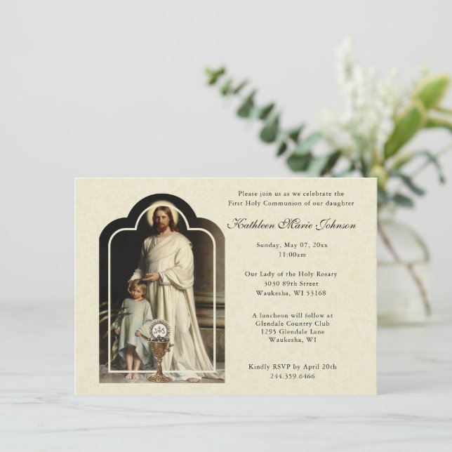 Catholic Jesus First Communion Invitations (Standing Front)