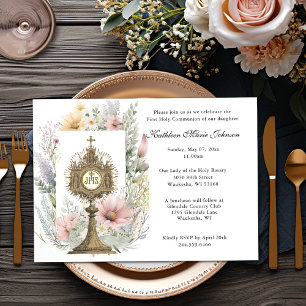 Catholic Jesus First Communion Invitations