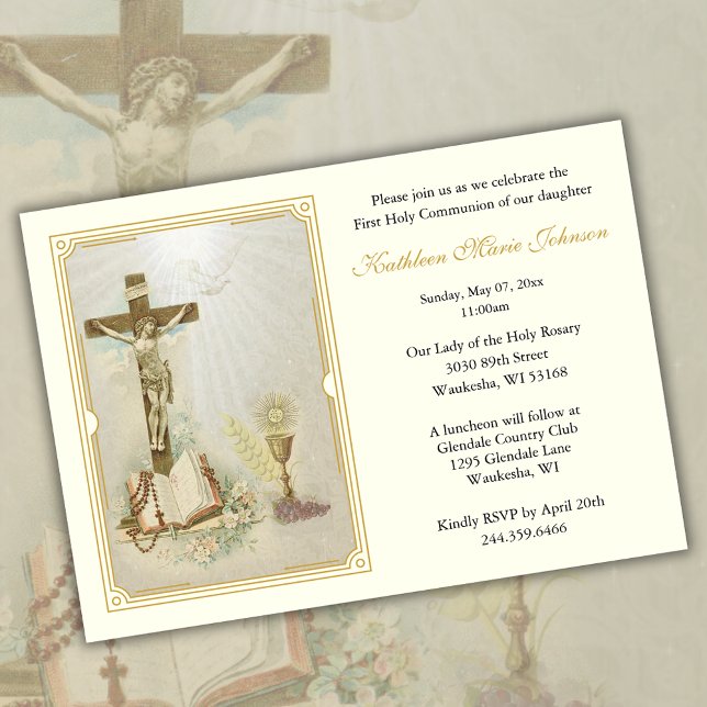 Catholic Jesus First Communion Invitations (Creator Uploaded)
