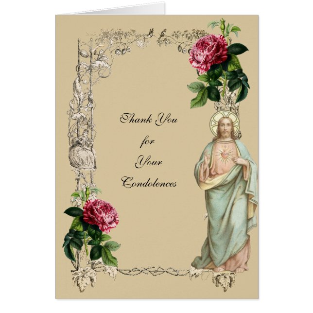 Catholic Jesus  Funeral  Holy Card Thank You (Front)