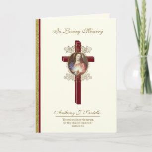 Catholic Jesus Funeral Mass Religious Prayer  Card