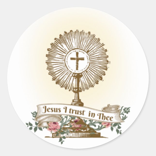 Catholic Jesus I TRUST Religious Eucharist Classic Round Sticker (Front)