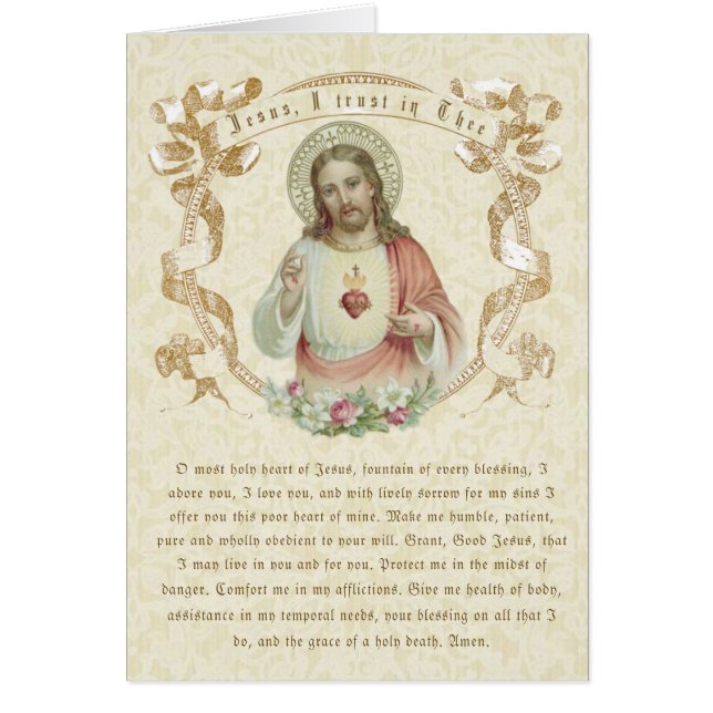 Catholic Jesus Religious Divine Mercy Prayer (Front)