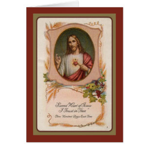 Catholic Jesus Sympathy Holy Card Thank You