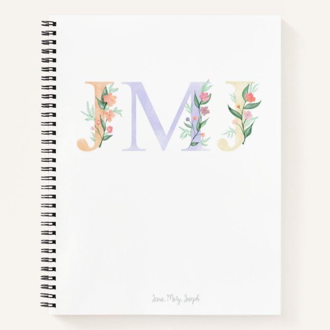 Catholic JMJ Spiral Notebook (Front)