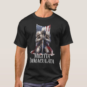 Catholic Knight Praying Rosary Lepanto Battle Trib T-Shirt