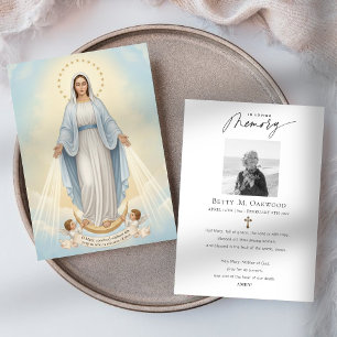 Catholic Lady of Grace Religious Funeral Prayer Card