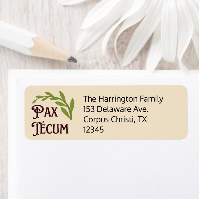 Catholic Latin Mass Peace Prayer Return Address Label (Insitu)