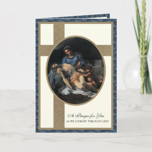 Catholic Lent Pieta Prayer Virgin Mary Jesus  Card