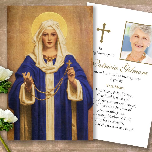 Catholic Loss Holy Rosary Prayer Sympathy Cards (catholic, religious, celebration of life, in loving memory of, prayer cards for bereavement)