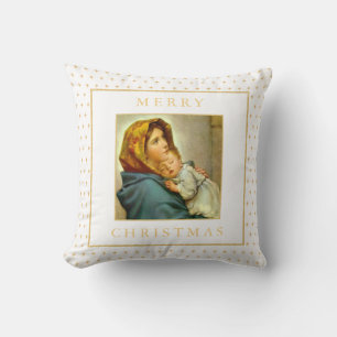 Catholic Madonna & Child Religious Christmas Gift Cushion