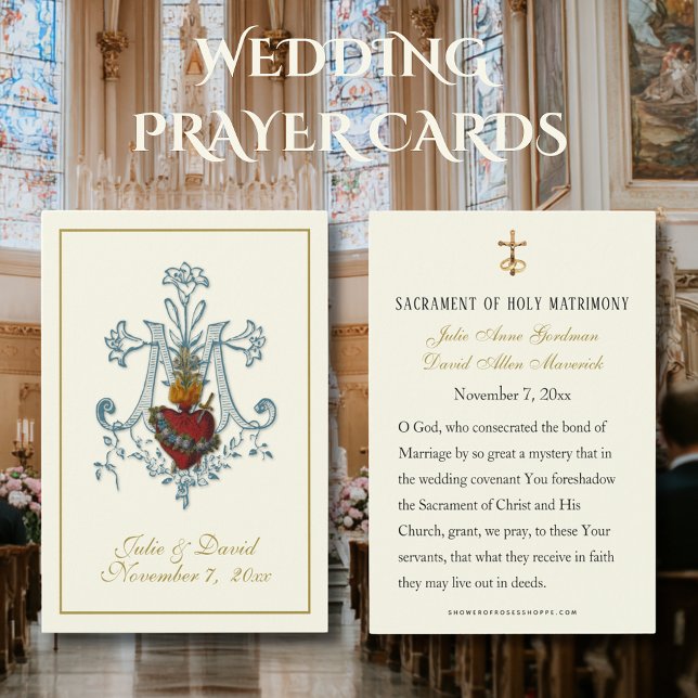 Catholic Marian Cross Wedding Favour Card  (Creator Uploaded)