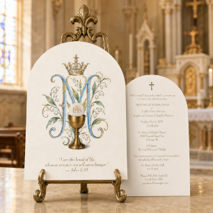 Catholic Marian First Holy Communion Invitation