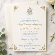 Catholic Marian Monogram Nuptial Mass Wedding