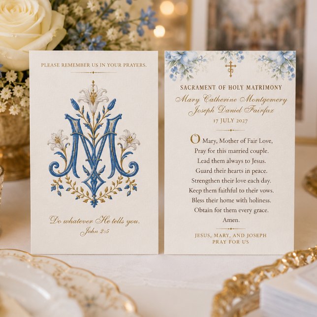 Catholic Marian Wedding Prayer Card (Creator Uploaded)