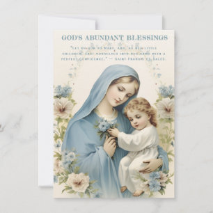 Catholic Mary and Jesus Floral Spiritual Quote