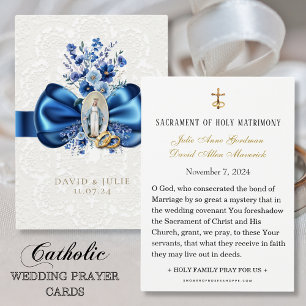 Catholic Mary Blue Floral Wedding Lace