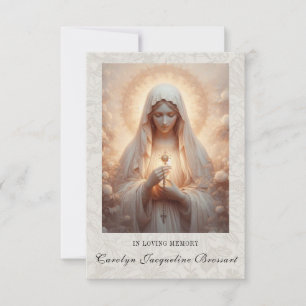 Catholic Mary Funeral Memorial Prayer Card