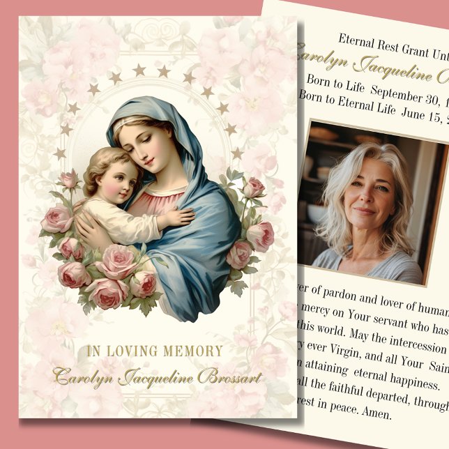 Catholic Mary Funeral Memorial Prayer Card (Creator Uploaded)