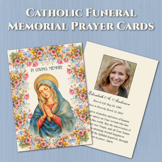 Catholic Mary Funeral Memorial Prayer Card (Creator Uploaded)