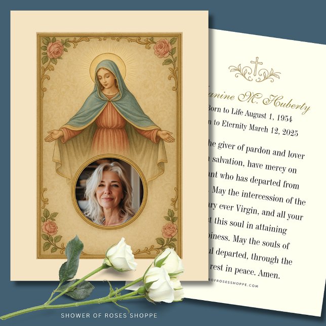 Catholic Mary Funeral Prayer Memorial Card (Creator Uploaded)