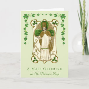 Catholic Mass Offering St. Patrick's Day Shamrocks Card