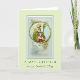 Catholic Mass Offering St. Patrick's Day Shamrocks Card