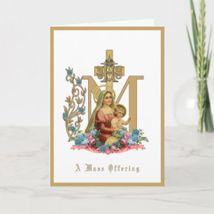 Catholic Mass Offering Virgin Mary Jesus Card