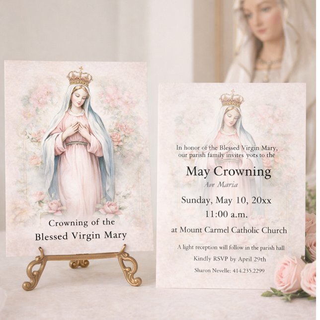 Catholic May Crowning Invitation Blessed Mary (Creator Uploaded)