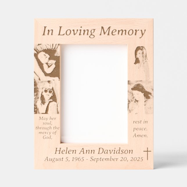 Catholic Memorial Photo Etched Frames (Front)