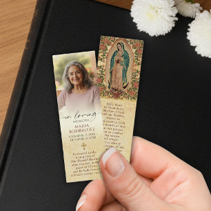 Catholic Memorial Photo Guadalupe Prayer Bookmark